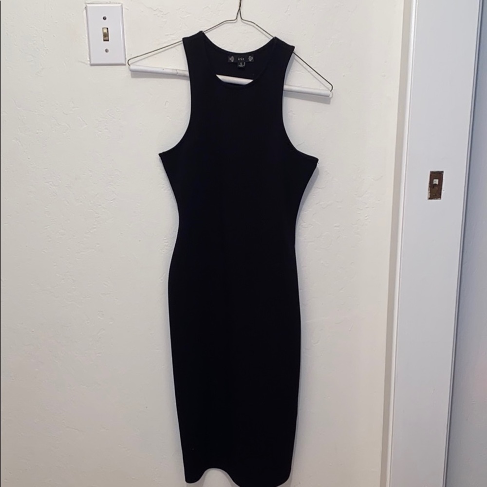 Black rib tank dress. Size S.